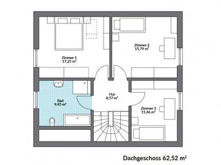 Fertighaus Point 130 von Danwood - Österreich Schlüsselfertig ab 275600€, Satteldach-Klassiker Grundriss 2
