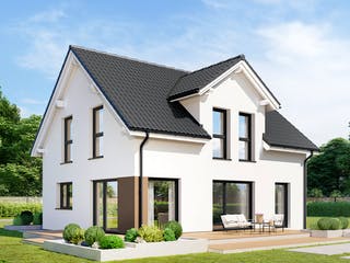 Fertighaus Point 133.1 von Danwood - Österreich Schlüsselfertig ab 306400€, Satteldach-Klassiker Außenansicht 1