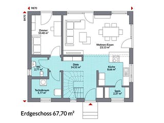 Fertighaus Point 133.1 von Danwood - Österreich Schlüsselfertig ab 306400€, Satteldach-Klassiker Grundriss 1