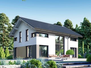 Fertighaus Point 140 von Danwood - Österreich Schlüsselfertig ab 346900€, Satteldach-Klassiker Außenansicht 2