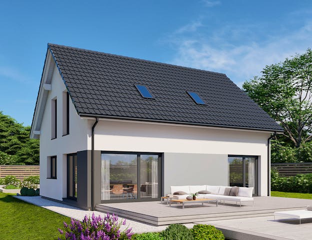 Klassisches, schlichtes Fertighaus 1,5-geschossig mit Satteldach von Danwood