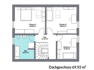 Fertighaus Point 141.1 von Danwood - Österreich Schlüsselfertig ab 294700€, Satteldach-Klassiker Grundriss 2