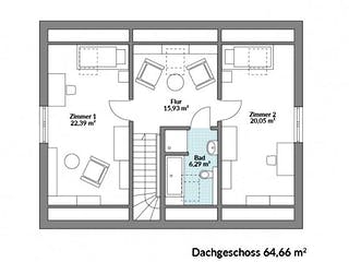 Fertighaus Point 142.1 von Danwood - Österreich Schlüsselfertig ab 297500€, Satteldach-Klassiker Grundriss 2