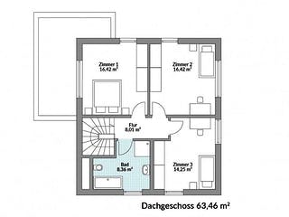 Fertighaus Point 144 von Danwood - Österreich Schlüsselfertig ab 323100€, Satteldach-Klassiker Grundriss 2