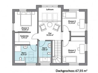 Fertighaus Point 145 von Danwood - Österreich Schlüsselfertig ab 332800€, Satteldach-Klassiker Grundriss 2