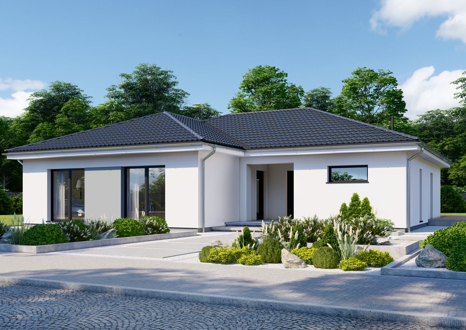 Fertighaus Privat 148 von Danwood - Österreich Schlüsselfertig ab 320000€, Bungalow Außenansicht 1