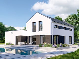Fertighaus Privat 191 von Danwood - Österreich Schlüsselfertig ab 448200€, Satteldach-Klassiker Außenansicht 1