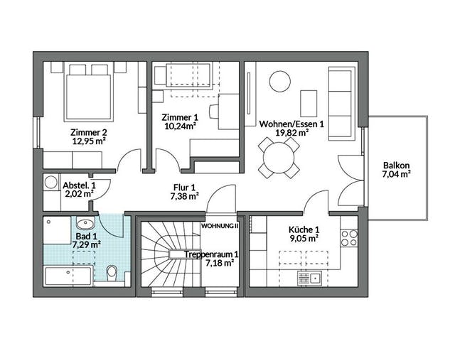 Fertighaus Plus 159 von Danwood S.A. - Zwei- und Mehrfamilienhäuser Schlüsselfertig ab 370300€, Grundriss 2