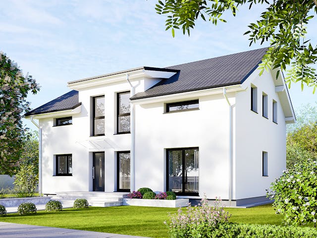 Fertighaus Plus 187 von Danwood Schlüsselfertig ab 455000€, Satteldach-Klassiker Außenansicht 2