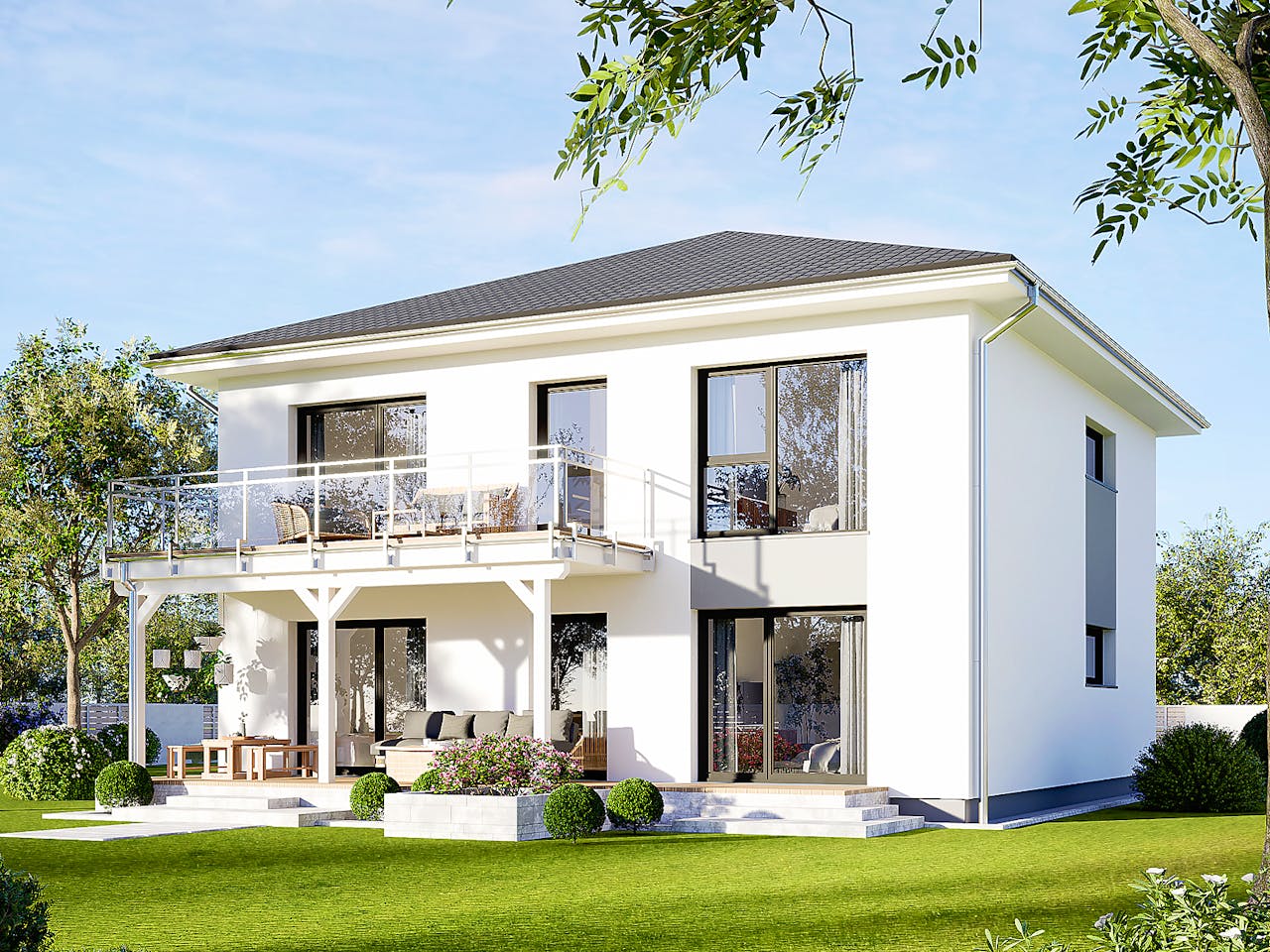 Fertighaus Plus 204 von Danwood Schlüsselfertig ab 477400€, Stadtvilla Außenansicht 1