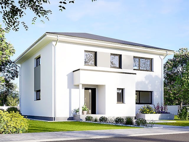 Fertighaus Plus 204 von Danwood S.A. - Zwei- und Mehrfamilienhäuser Schlüsselfertig ab 433100€, Stadtvilla Außenansicht 2