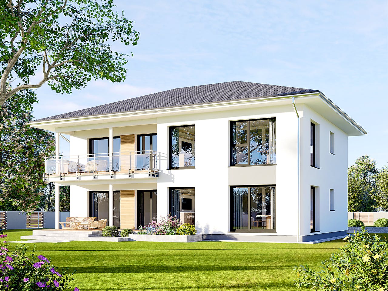 Fertighaus Plus 220 von Danwood Schlüsselfertig ab 510400€, Stadtvilla Außenansicht 1