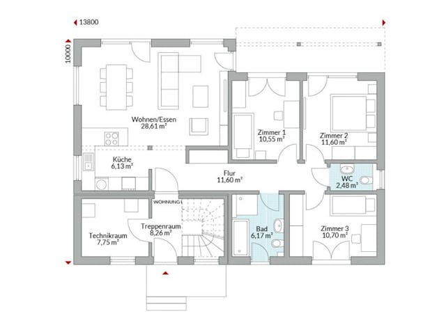 Fertighaus Plus 220 von Danwood Schlüsselfertig ab 510400€, Stadtvilla Grundriss 1