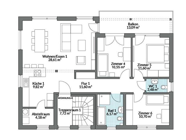 Fertighaus Plus 220 von Danwood S.A. - Zwei- und Mehrfamilienhäuser Schlüsselfertig ab 457400€, Stadtvilla Grundriss 2