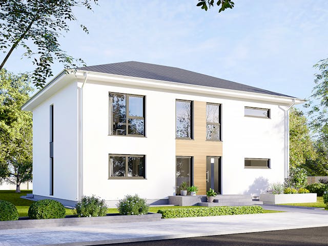 Fertighaus Plus 227 von Danwood Schlüsselfertig ab 524200€, Stadtvilla Außenansicht 2