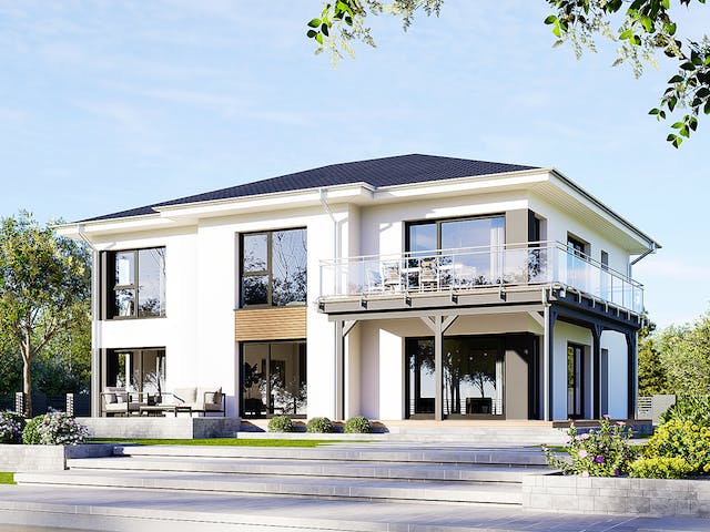 Fertighaus Plus 267 von Danwood S.A. - Zwei- und Mehrfamilienhäuser Schlüsselfertig ab 530400€, Stadtvilla Außenansicht 1