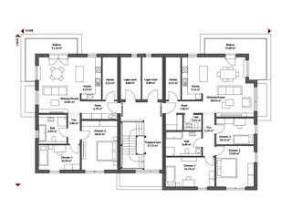 Fertighaus Poly 508 W4 von Danwood, Stadtvilla Grundriss 2