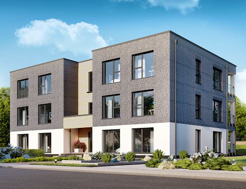 Fertighaus Poly 736 W6 von Danwood, Cubushaus Außenansicht 2