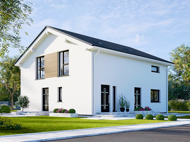 Fertighaus Privat 174.1 von Danwood Schlüsselfertig ab 394100€, Satteldach-Klassiker Außenansicht 2
