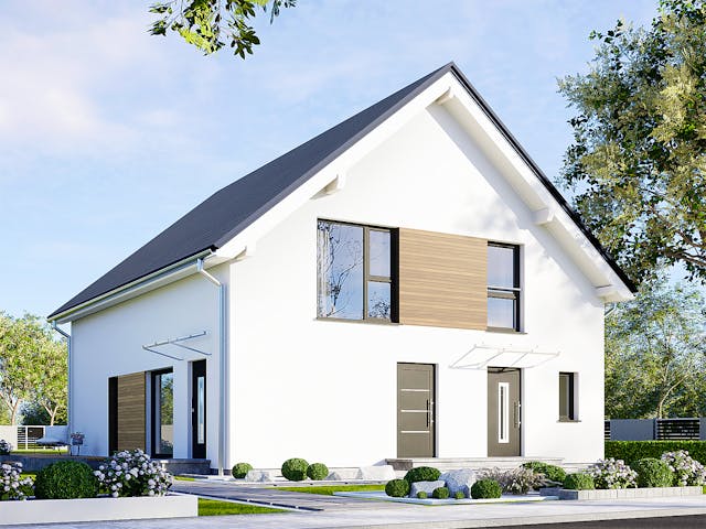 Fertighaus Privat 188 von Danwood Schlüsselfertig ab 418300€, Satteldach-Klassiker Außenansicht 2
