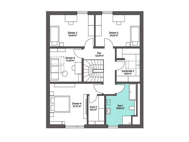 Fertighaus Privat 188 von Danwood S.A. - Zwei- und Mehrfamilienhäuser Schlüsselfertig ab 378800€, Grundriss 2