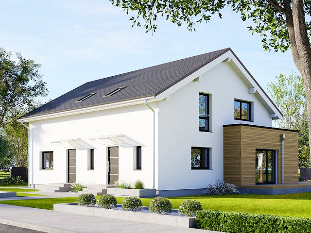 Fertighaus Privat 223 von Danwood Schlüsselfertig ab 485900€, Satteldach-Klassiker Außenansicht 2