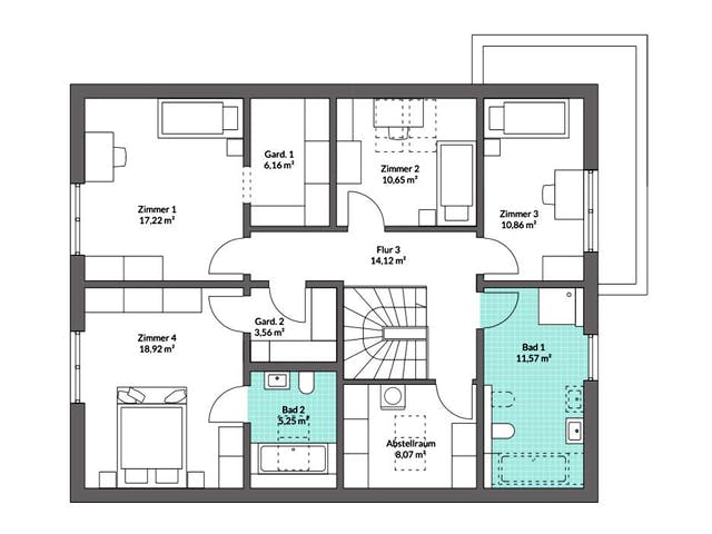 Fertighaus Privat 223 von Danwood House - Zwei- und Mehrfamilienhäuser Schlüsselfertig ab 441800€, Grundriss 2