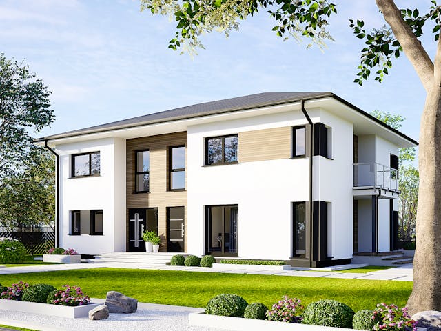 Fertighaus Privat 232 von Danwood Schlüsselfertig ab 553000€, Stadtvilla Außenansicht 2