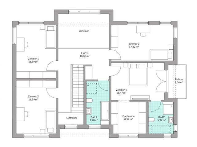Fertighaus Privat 232 von Danwood Schlüsselfertig ab 564100€, Stadtvilla Grundriss 2