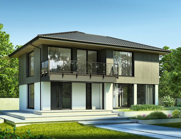 Schlüsselfertige Stadtvilla als Fertighaus