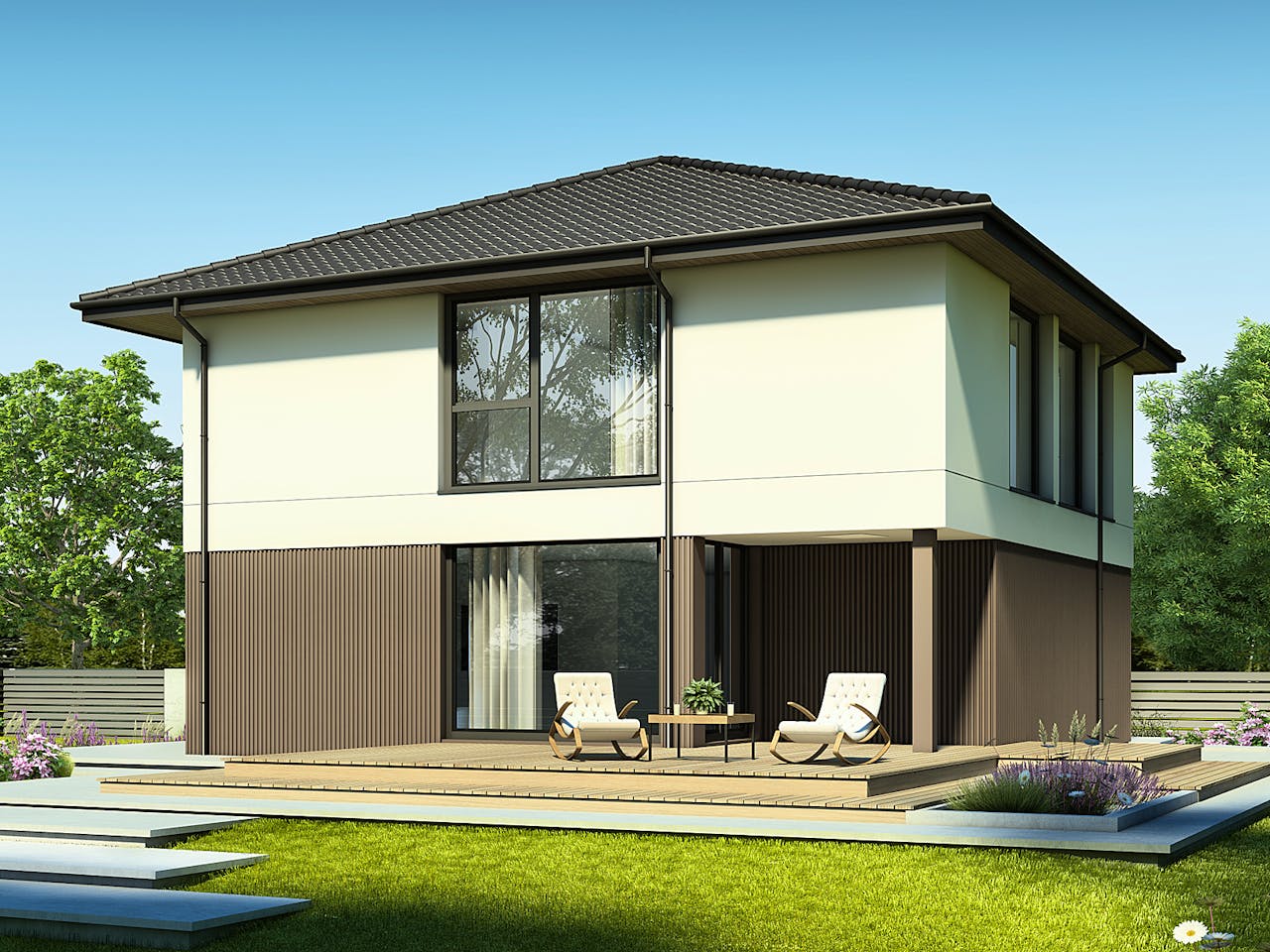 Fertighaus NEXT 176W von Danwood - NEXT by Danwood Schlüsselfertig ab 554400€, Stadtvilla Außenansicht 1