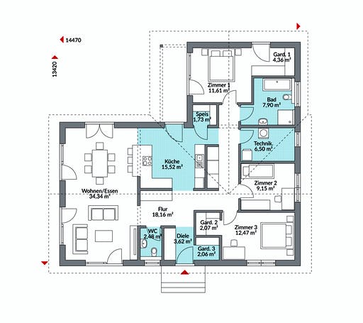 Danwood - Perfect 131 Floorplan 1