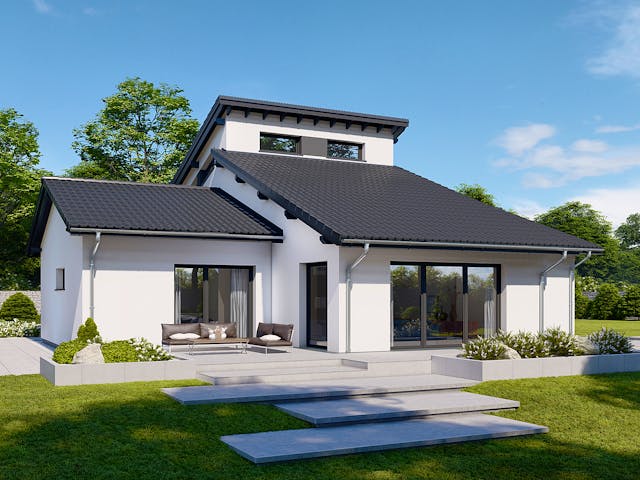 Fertighaus Brave 180 von Danwood - Österreich Schlüsselfertig ab 415100€, Pultdachhaus Außenansicht 1 Fertighaus Brave 180 von Danwood - Österreich Schlüsselfertig ab 415100€, Pultdachhaus Außenansicht 1