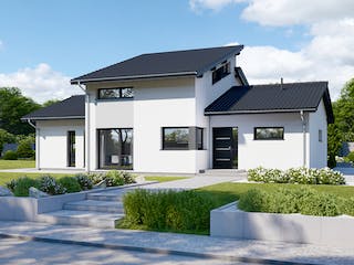 Fertighaus Brave 180 von Danwood - Österreich Schlüsselfertig ab 415100€, Pultdachhaus Außenansicht 2