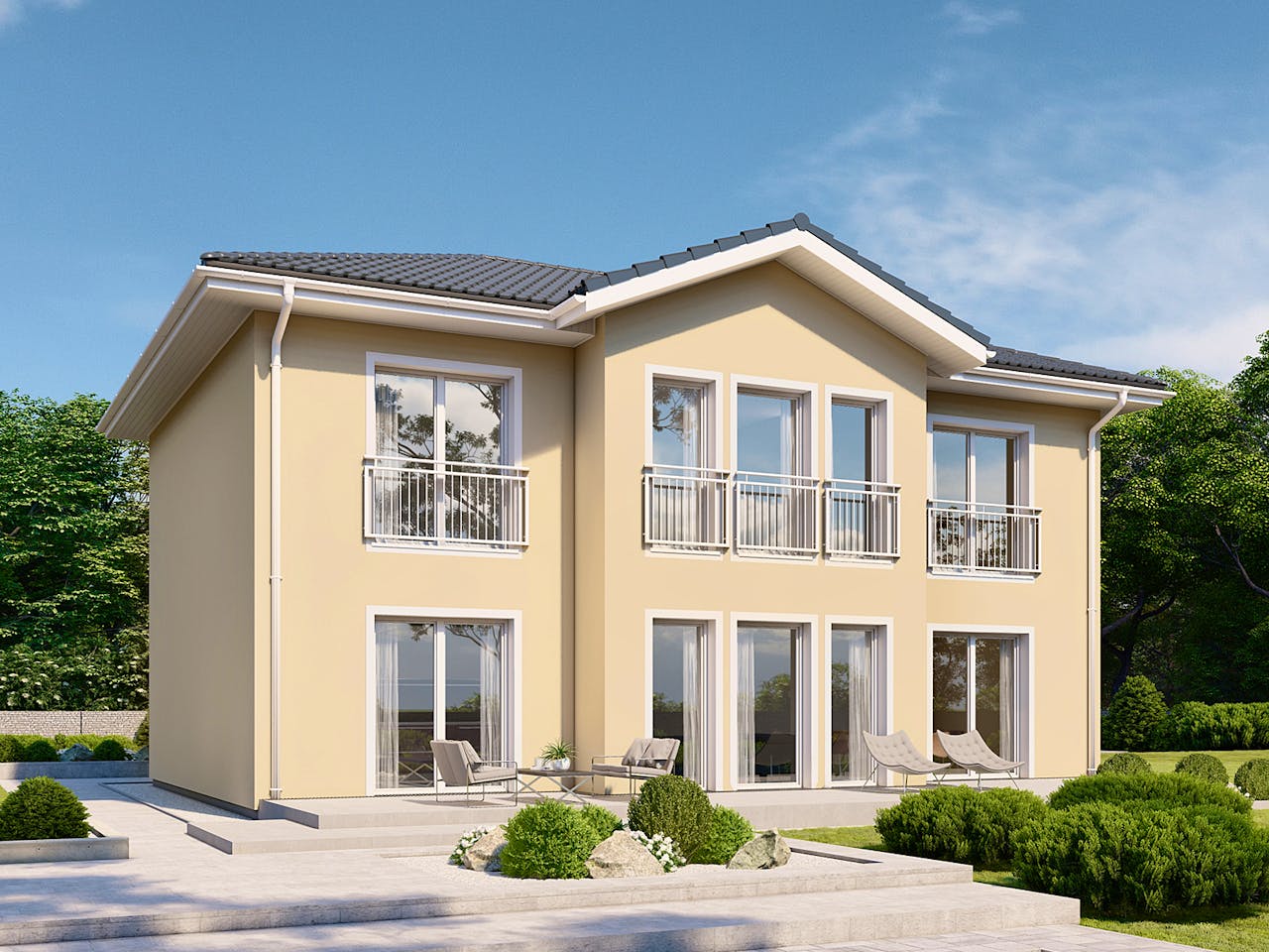 Fertighaus Classic 196 von Danwood Schlüsselfertig ab 396600€, Stadtvilla Außenansicht 1