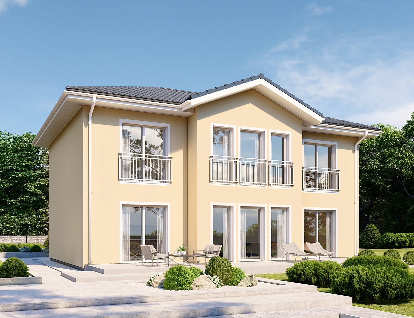 Fertighaus Classic 196 von Danwood Schlüsselfertig ab 354000€, Stadtvilla Außenansicht 1