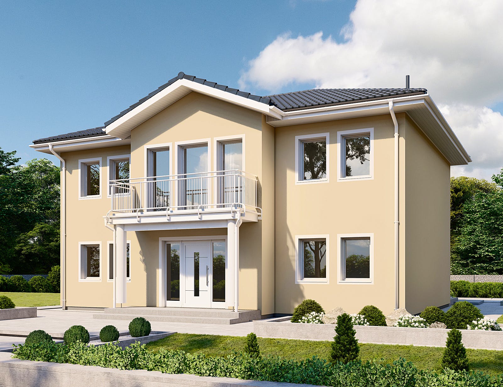 Fertighaus Classic 196 von Danwood Schlüsselfertig ab 354000€, Stadtvilla Außenansicht 2