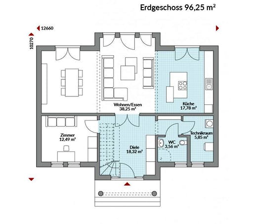 Fertighaus Classic 196 von Danwood Schlüsselfertig ab 344800€, Stadtvilla Grundriss 1
