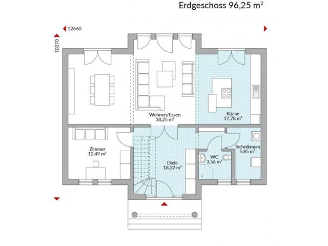 Fertighaus Classic 196 von Danwood Schlüsselfertig ab 396600€, Stadtvilla Grundriss 1
