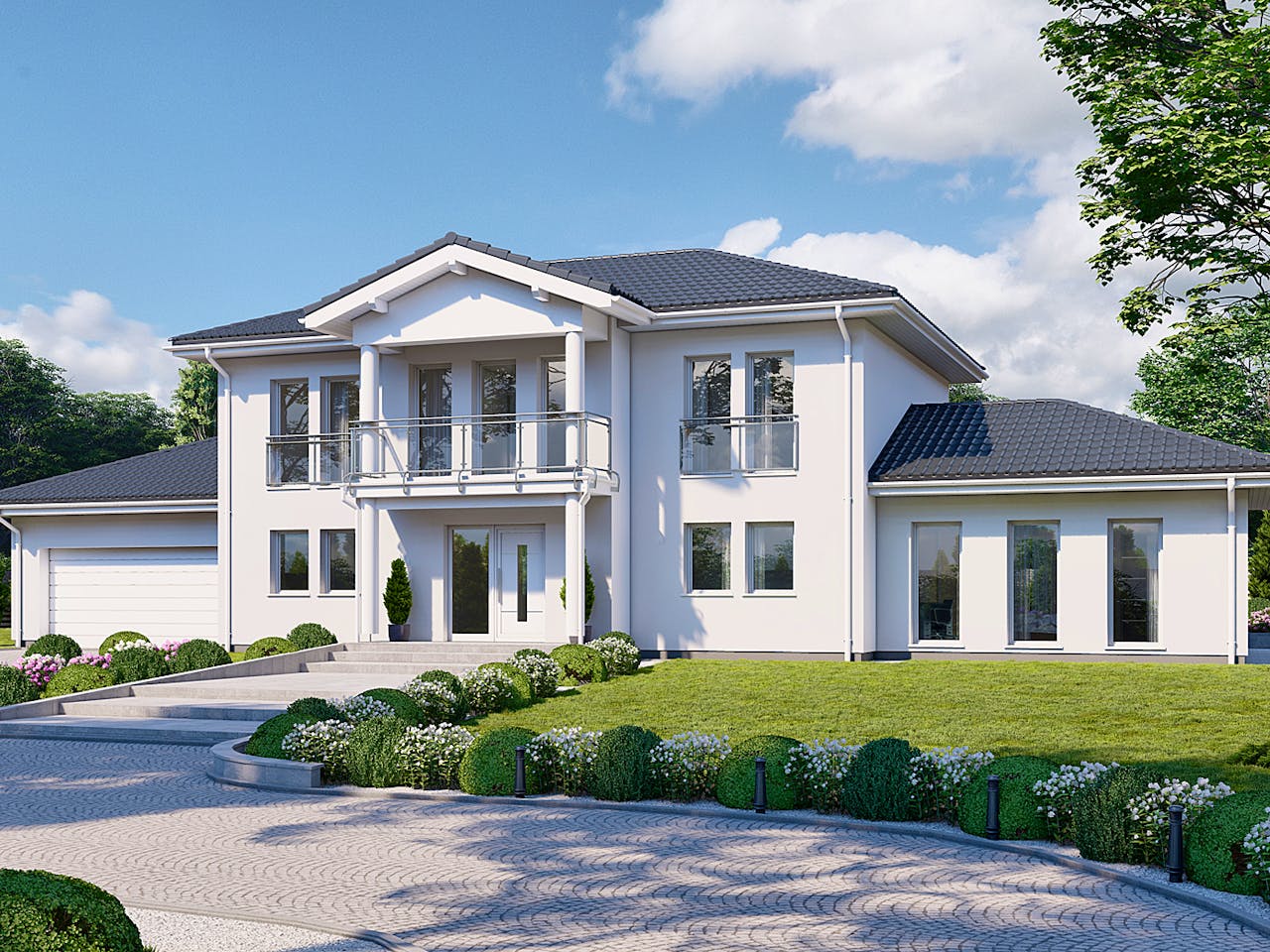 Fertighaus Classic 266 von Danwood Schlüsselfertig ab 537800€, Stadtvilla Außenansicht 1