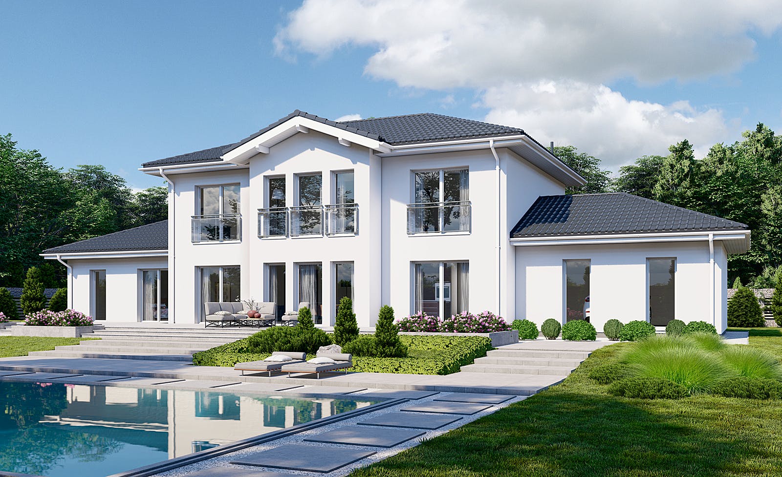 Fertighaus Classic 266 von Danwood Schlüsselfertig ab 480200€, Stadtvilla Außenansicht 2