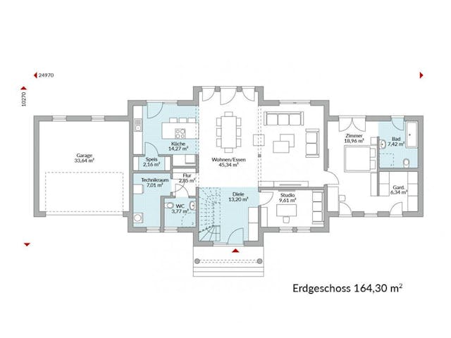 Fertighaus Classic 266 von Danwood Schlüsselfertig ab 537800€, Stadtvilla Grundriss 1