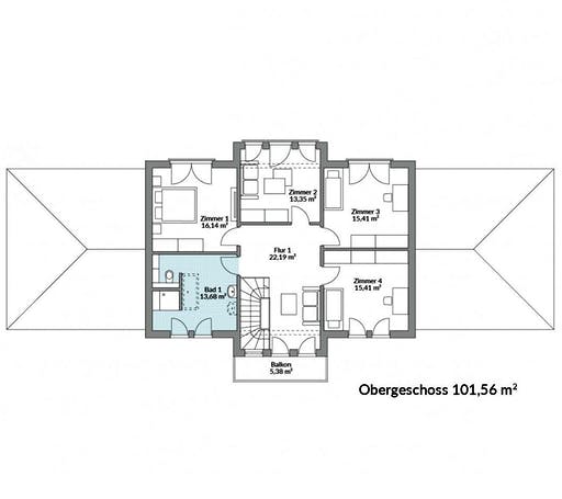 Fertighaus Classic 266 von Danwood Schlüsselfertig ab 469700€, Stadtvilla Grundriss 2