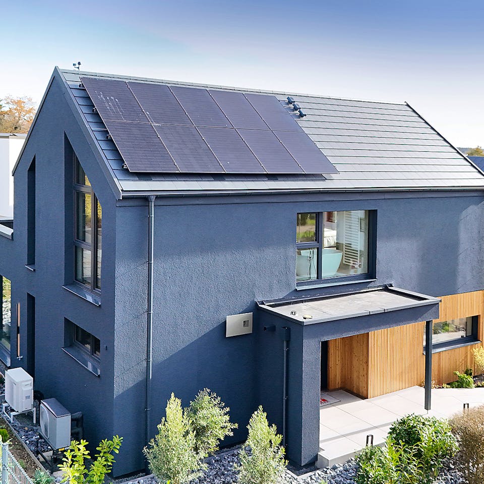 Fertighaus Musterhaus "S-Linie" Wuppertal von Danwood, Satteldach-Klassiker Außenansicht 5