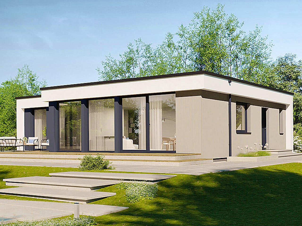 Fertighaus Next 110 F von Danwood - NEXT by Danwood Schlüsselfertig ab 370900€, Bungalow Außenansicht 1