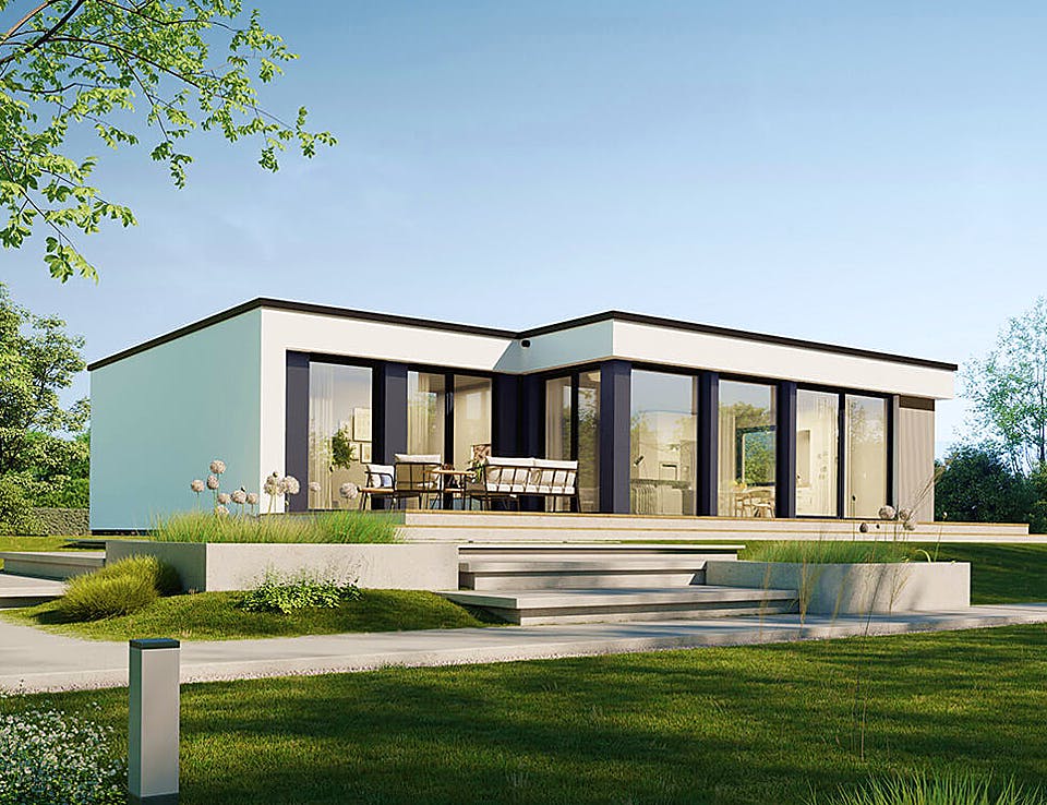 Fertighaus Next 110 F von NEXT by Danwood Schlüsselfertig ab 323700€, Bungalow Außenansicht 2