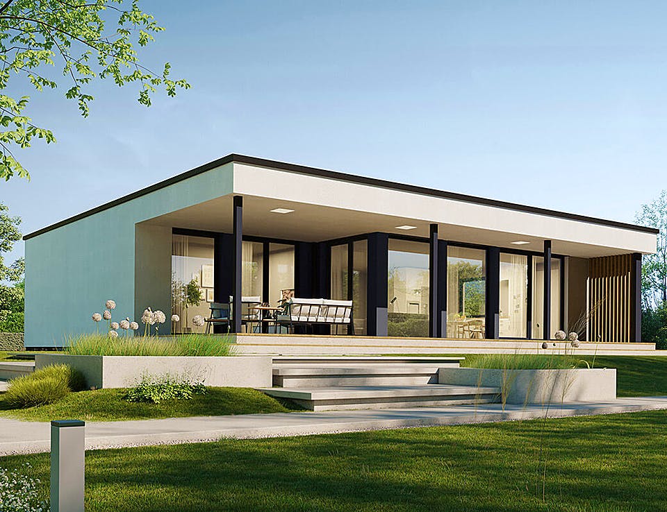 Fertighaus Next 110 FT von NEXT by Danwood Schlüsselfertig ab 351900€, Bungalow Außenansicht 1