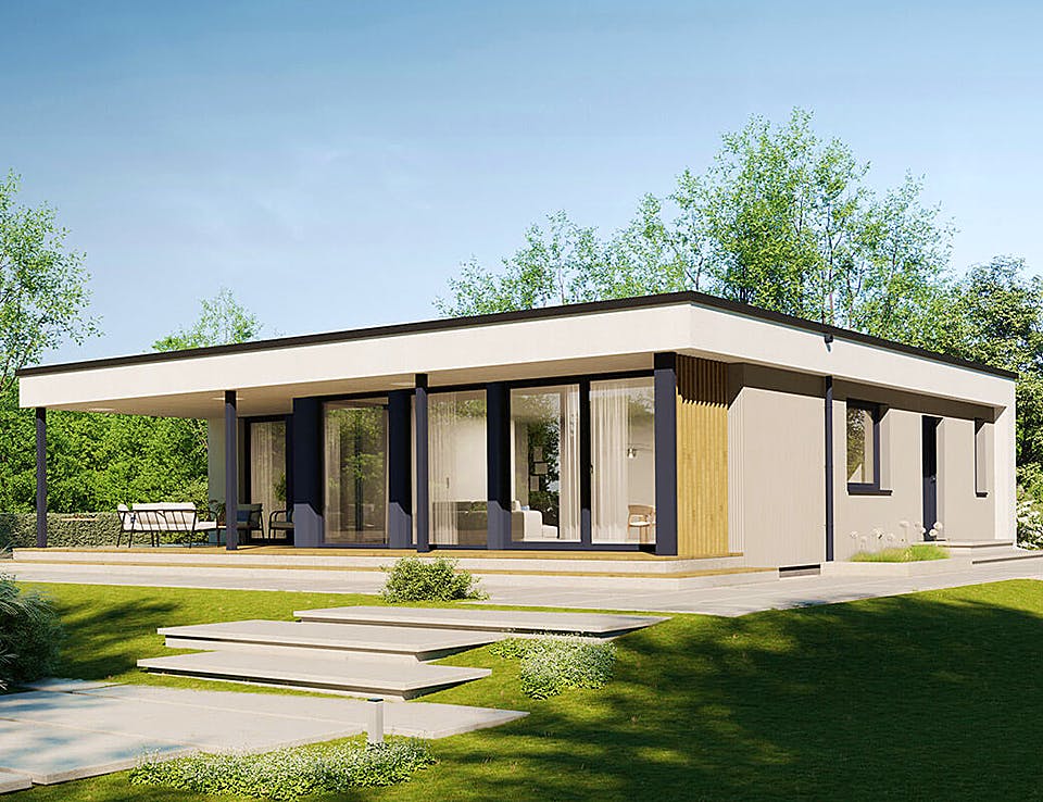 Fertighaus Next 110 FT von NEXT by Danwood Schlüsselfertig ab 351900€, Bungalow Außenansicht 2