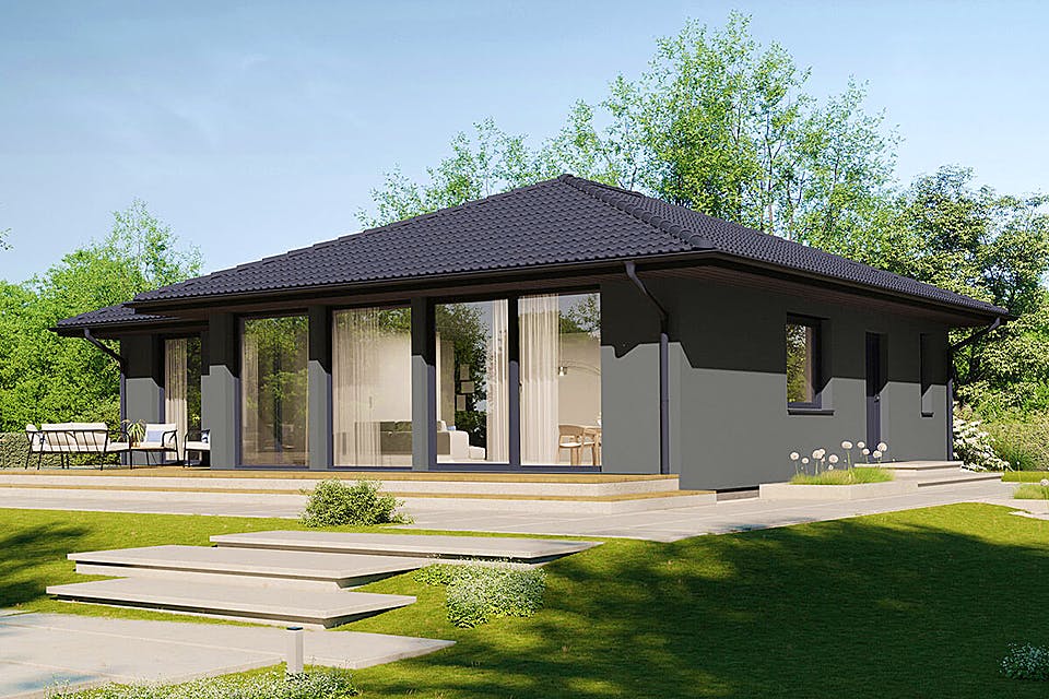 Fertighaus Next 110 W von Danwood - NEXT by Danwood Schlüsselfertig ab 382500€, Bungalow Außenansicht 2