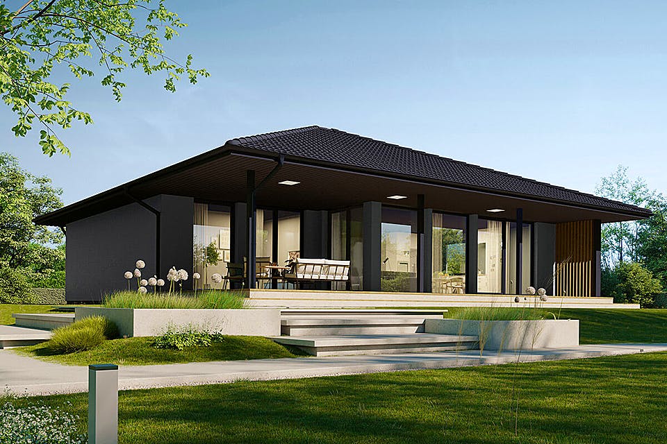 Fertighaus Next 110 WT von Danwood - NEXT by Danwood Schlüsselfertig ab 365200€, Bungalow Außenansicht 1
